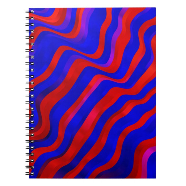 Light Blue, Red texture with wry lines. Gradient i Notebook (Front)