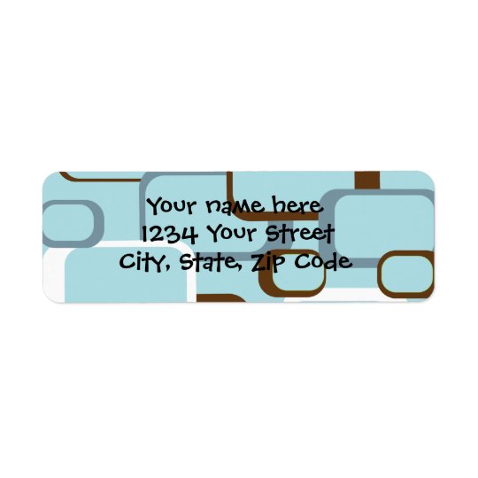 Light Blue Retro Squares Address Avery Label Return Address Label