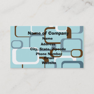 Light Blue Retro Squares Business Card