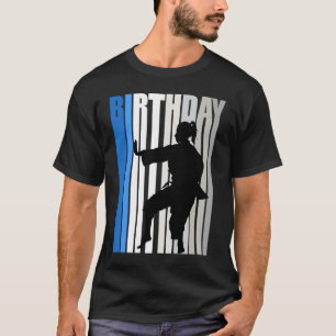 Light Blue Retro Vintage Girls Karate Birthday Sel T-Shirt
