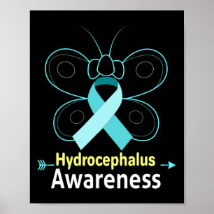 Light Blue Ribbon Hydrocephalus Awareness  Poster