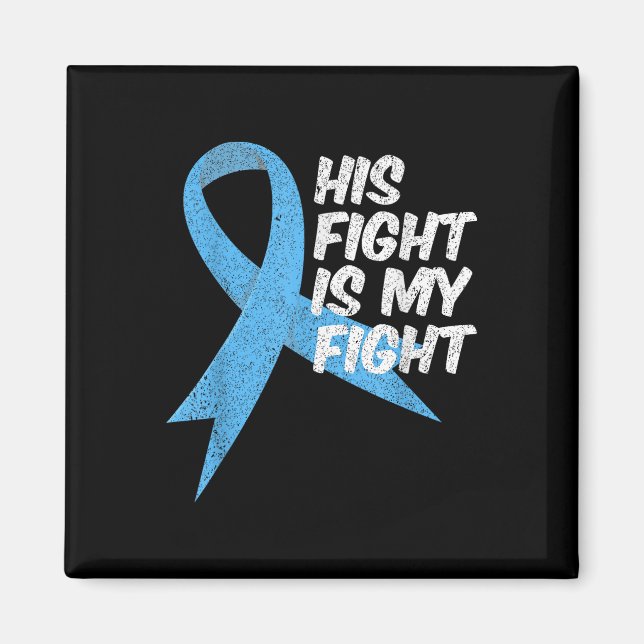 Light Blue Ribbon Support Warrior Prostate Cancer  Magnet (Front)