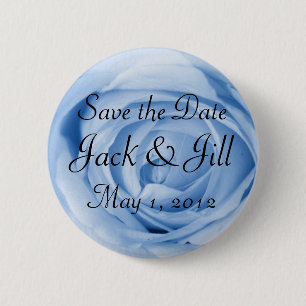 Light Blue Rose 6 Cm Round Badge