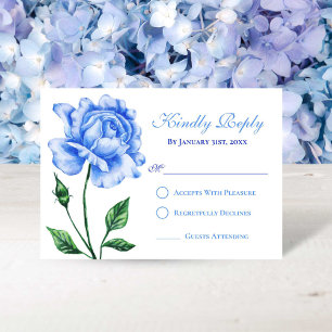 Light Blue Rose Quinceañera Response Card