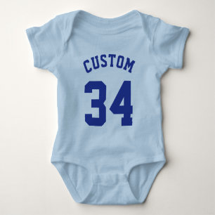 Light Blue & Royal Baby Sports Jersey Design Bodysuit