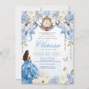 Light Blue Royal Princess Sweet Sixteen Birthday Invitation
