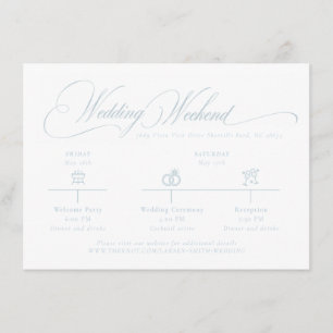 Light Blue "S" Monogram Wedding Enclosure Card