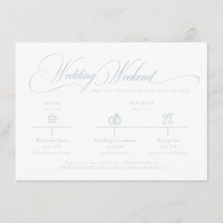 Light Blue "S" Monogram Wedding Enclosure Card