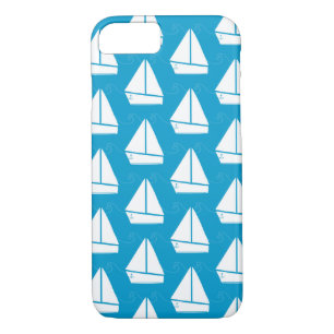 Light Blue Sailboat Pattern iPhone 8/7 Case