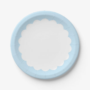 Light Blue Scallop - Customisable Paper Plate