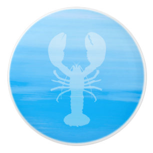 Light blue sea water with a lobster ceramic knob