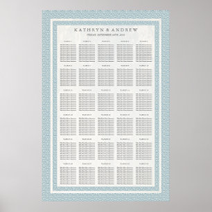 Light Blue Seigaiha Wedding/Event Seating Chart