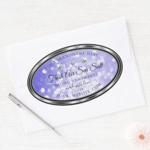 Light Blue Shimmer Glitter Product Labels Diamonds