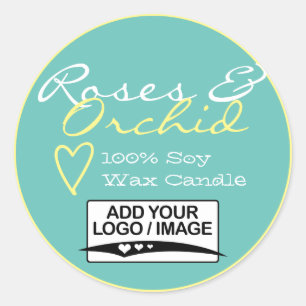 Light Blue Simple Candle Labels with Logo Pastel
