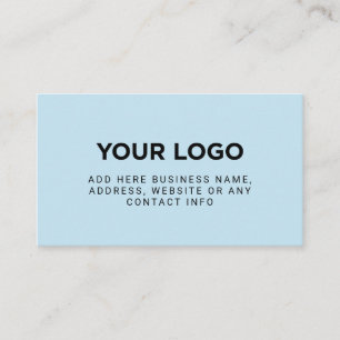 Light Blue Simple Company Logo Business Card