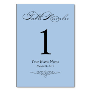 Light Blue Simple & Elegant Table Card