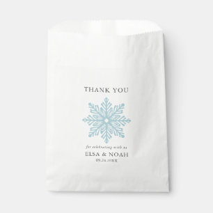LIGHT BLUE SIMPLE SNOWFLAKE WEDDING Thank You  Favour Bags