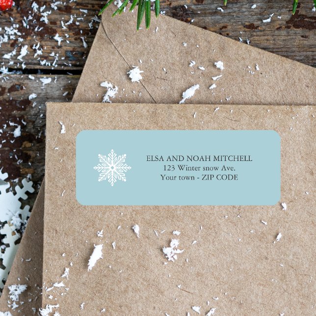 LIGHT BLUE SIMPLE SNOWFLAKE WINTER FAMILY ADDRESS (Creator Uploaded)