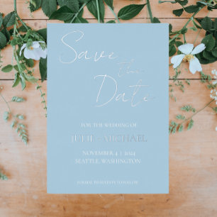 Light Blue Simple Style Wedding Save the Date