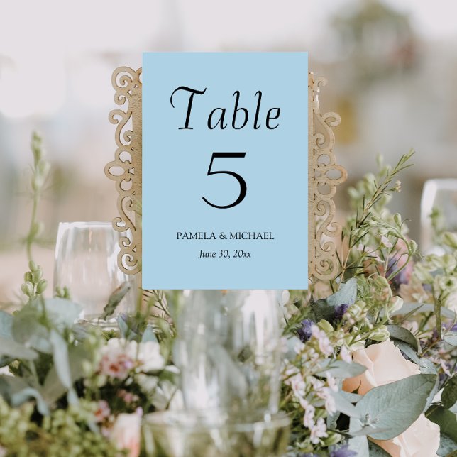 Light Blue Simple Style Wedding Table Number (In Situ Wedding)