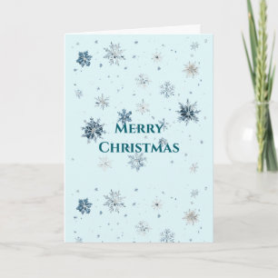 Light Blue Snowflakes Christmas Card