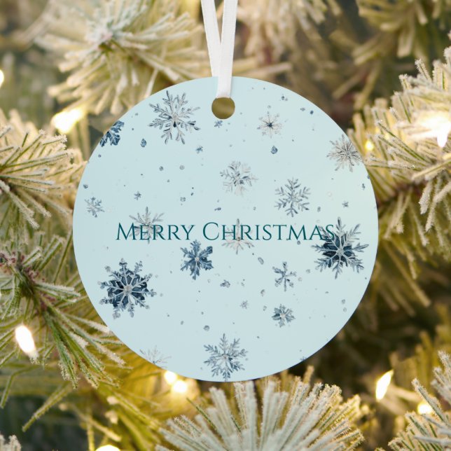 Light Blue Snowflakes Christmas  Metal Tree Decoration (Insitu)