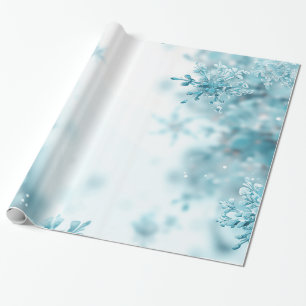 Light Blue Snowflakes Christmas Wrapping Paper