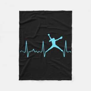 Light Blue Softll Pitcher Heartbeat - Fastpitch So Fleece Blanket