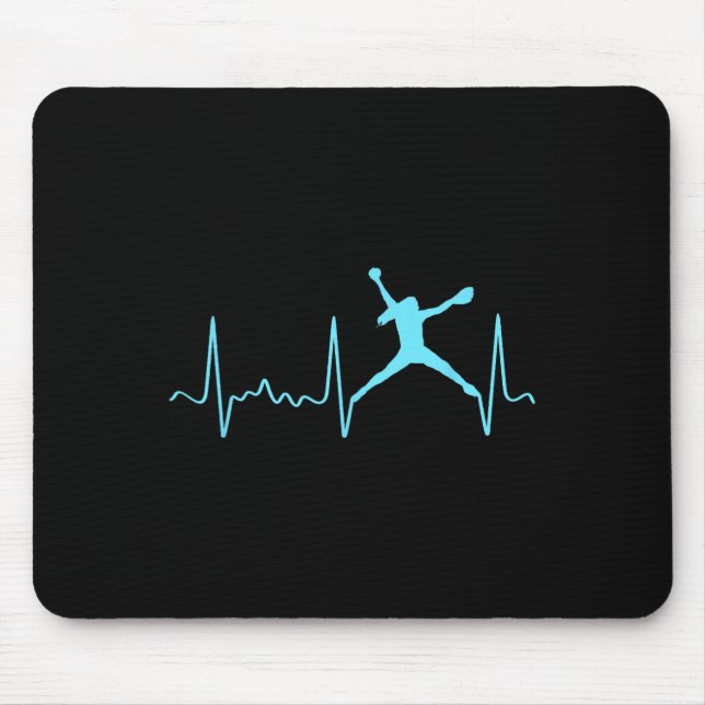 Light Blue Softll Pitcher Heartbeat - Fastpitch So Mouse Mat (Front)