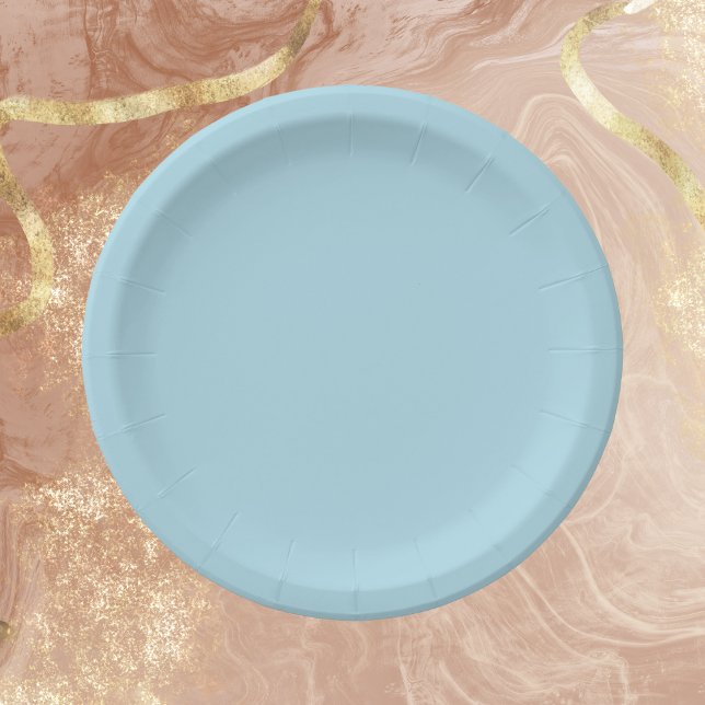 Light Blue Solid Color Paper Plate (Creator Uploaded)