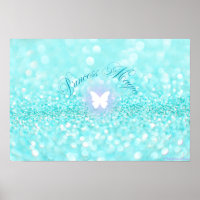 Light Blue Sparkly Glitter Butterfly Princess