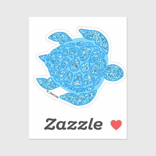 Light Blue Sparkly Turtle  (Sheet)