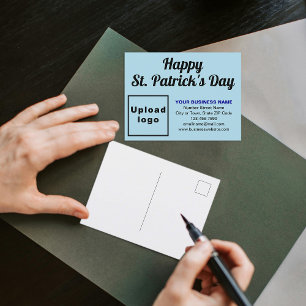 Light Blue St. Patrick Business Holiday Postcard