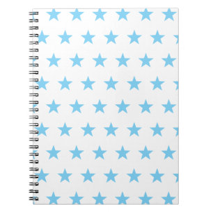 Light Blue Star Pattern Spiral Notebook