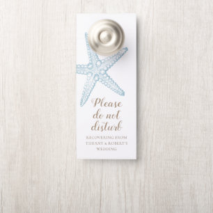 Light Blue Starfish Hotel Wedding Do Not Disturb Door Hanger