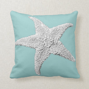 Light Blue Starfish Pillow