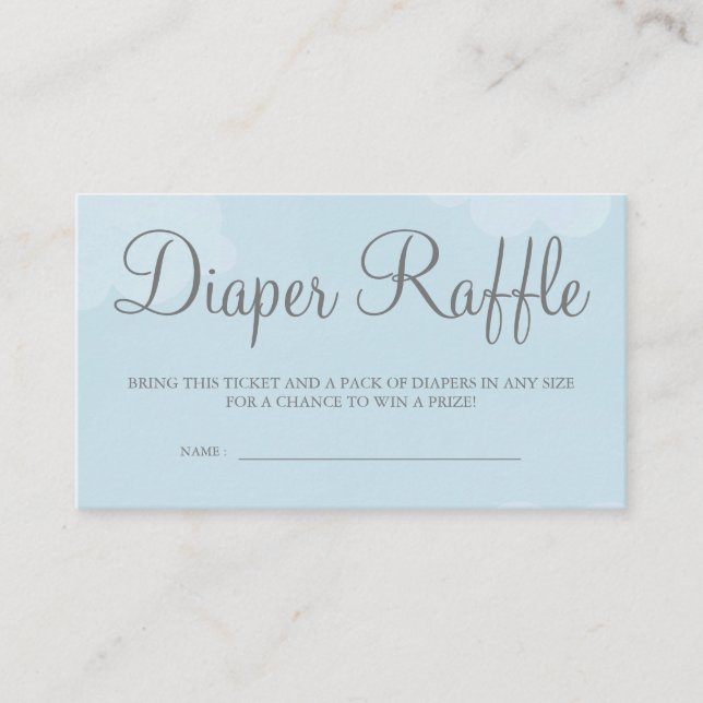 Light Blue Starry Sky Diaper Raffle Card Tickets (Front)