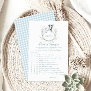 Light Blue Stork Baby Shower Over or Under Game