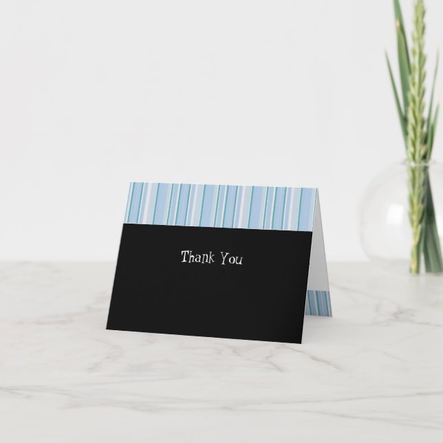 Light Blue Stripe Thank You Card (Front)