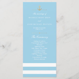 Light Blue Striped Nautical Program Rack Cards
