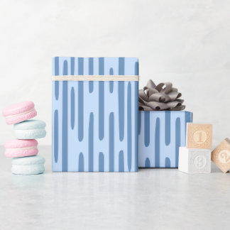 Light Blue striped pattern Wrapping Paper