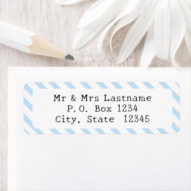 Light Blue Striped Return Address Label (Insitu)