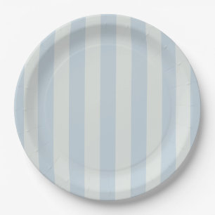 Light Blue Stripes Paper Plate