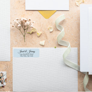 Light Blue Stylised Name Wedding Return Address