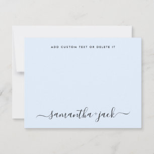 Light Blue Stylish Script Elegant Minimalist Card