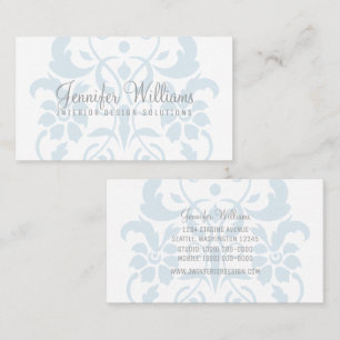 Light Blue Subtle Damask Business Card