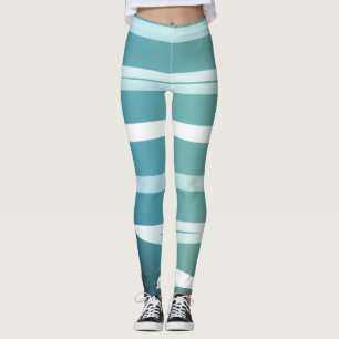 Light Blue Summer Leggins with Violets Leggings