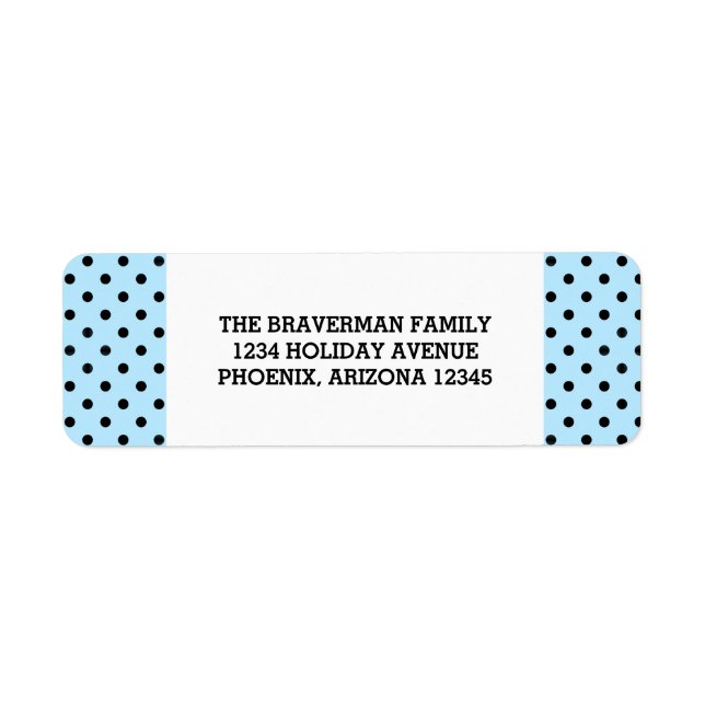 Light Blue Sweet Polka Dot Holiday Address Labels (Front)