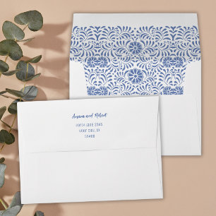 Light Blue Talavera flowers Envelope