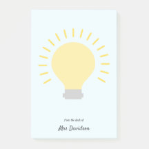 Light Blue Teacher Bulb Post-it Notes